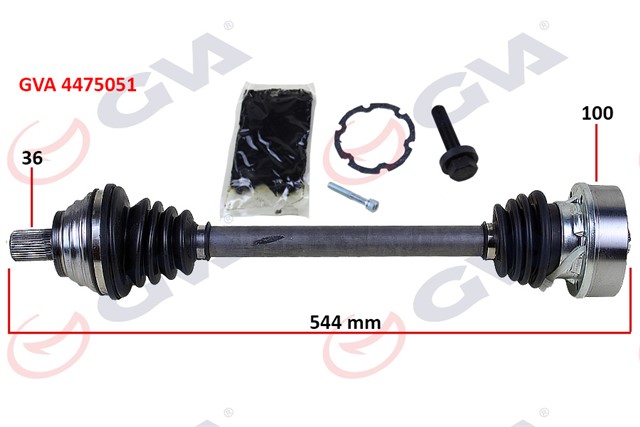 KOMPLE AKS SOL GOLF 5/6 - A3 - LEON - OCTAVIA 1.6 102 HP MAN. 544MM