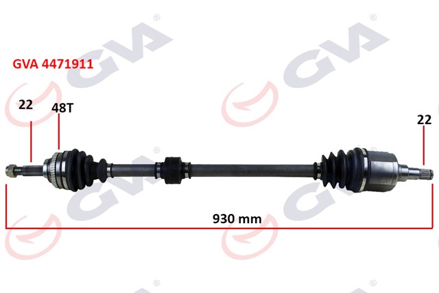 KOMPLE AKS SAG KALOS 1.4 16V - AVEO 1.4 16V 03 - 08 ABS LI 48DIS 930MM AUTO.