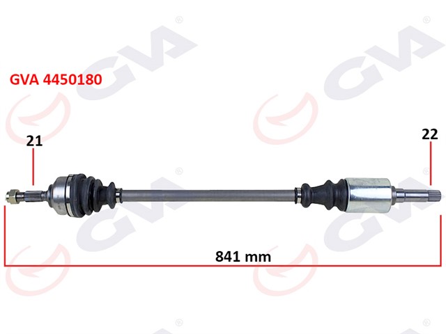 KOMPLE AKS SAG C2 1.1 - 1.4 03 C3 1.1I - 1.4I 02 841MM
