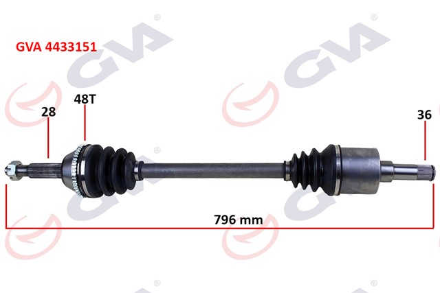 AKS KOMPLE ON SOL KISA +ABS TRANSITV347 2.2TDCI 110 - 130PS 06 - 