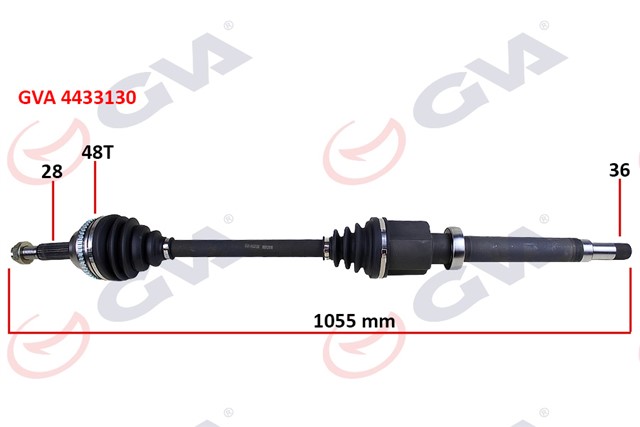 ON AKS KOMPLE SAG TRANSIT V184 2.0TDCI 125PS 00 06 ABS LI 1055MM