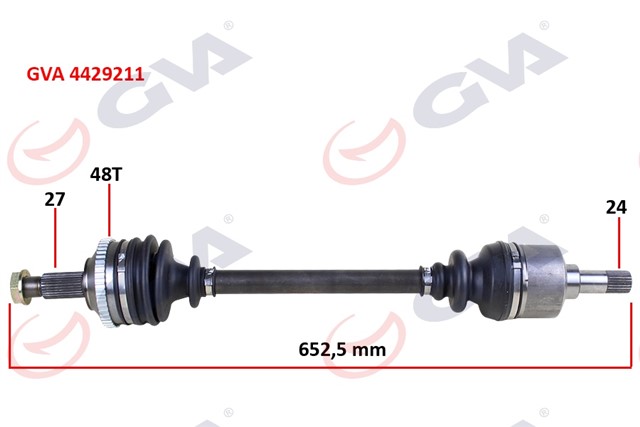 KOMPLE AKS SOL SCUDO - EXPERT - JUMPY 1.9D 96 - 06 ABS LI 48DIS 652MM