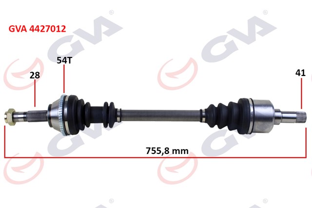 KOMPLE AKS SOL DUCATO - BOXER - JUMPER 2.5TDI 94 - 02 ABS LI 54DIS 755MM