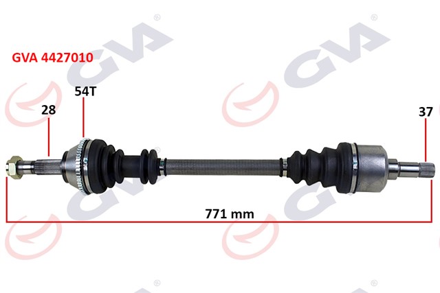 KOMPLE AKS SOL DUCATO - BOXER - JUMPER 2.5 D 94 - 02 14Q ABS LI 54DIS 771MM