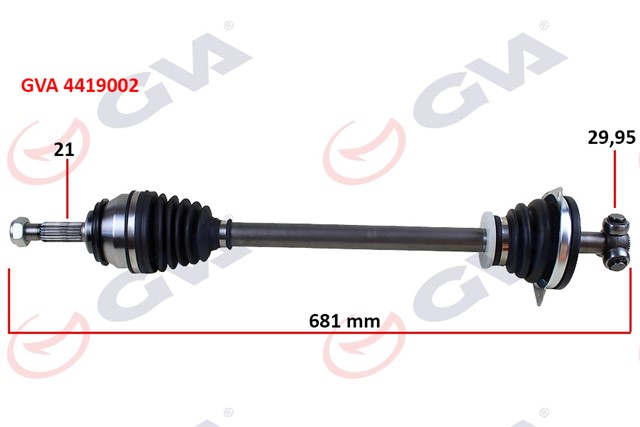 KOMPLE AKS SOL DACIA LOGAN - SANDERO 1.4 - 1.6 04 - 12 681MM