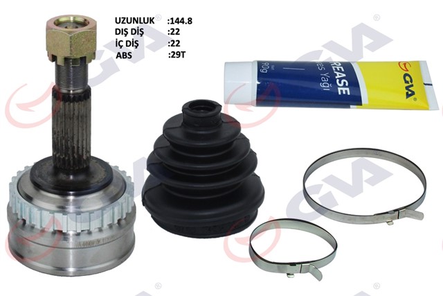 AKS KAFASI DIS ON MERIVA A 1.6 03 - 10 ABS LI 29DIS 22X22X52 156MM