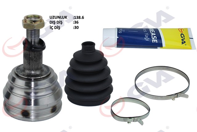 AKS KAFASI DIS ON GOLF4 - BORA - A3 - LEON - TOLEDO - OCTAVIA 1.9TDI/1.8 97 - 05 AGR/AGN 36X30X53.2 138.5MM