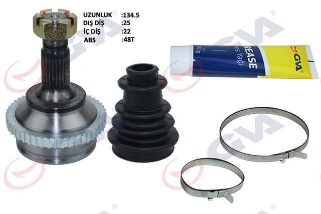 AKS KAFASI DIS ON PEUGEOT 206 1.6 16V - 206 CC 00 - ABS LI 48DIS 25X22X60 132.5MM