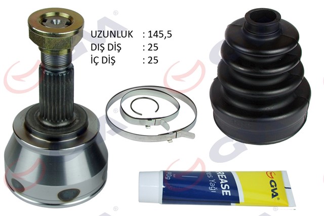 AKS KAFASI DIS ON LINEA 1.6 MJT 07 - - FIORINO 1.3 MJT A/T 08 - 13 25X25X51.1 145.5MM