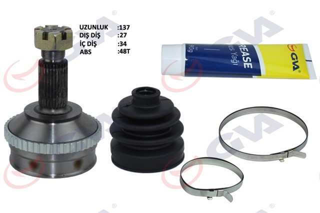 AKS KAFASI DIS ON SCUDO - EXPERT - JUMPY 1.9D 96 - 06 ABS LI 48DIS 27X34X59 137MM