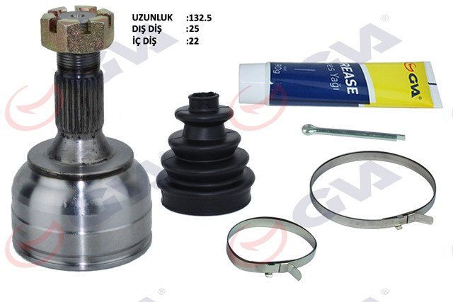 AKS KAFASI DIS ON PEUGEOT 307 1.4I 00 - 07 25X22X58.5 134.5MM