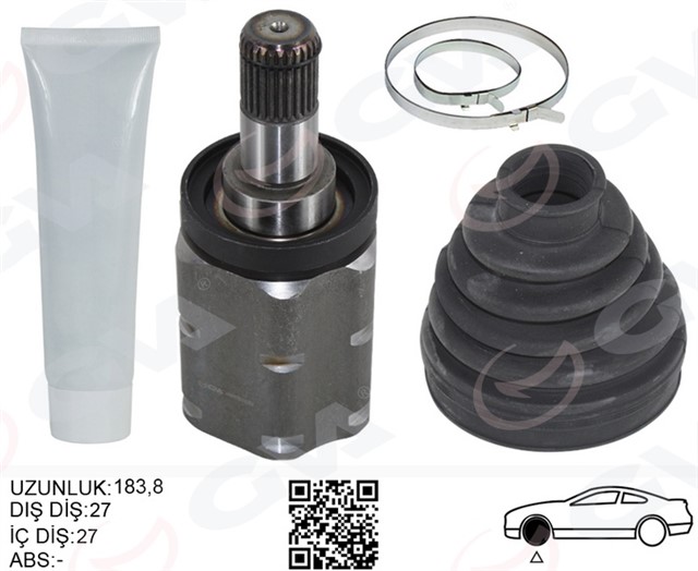 AKS KAFASI IC ON SOL BMW X5 E53 00 SANZIMAN TARAFI UZUNLUK - 183.8MM