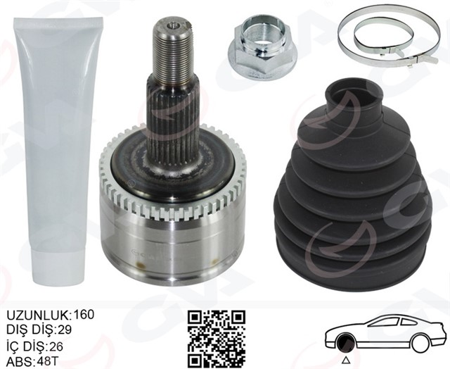 AKS KAFASI DIS ON DIS SAG/SOL DISCOVERY 3 L319 DISCOVERY 4 L319 R.R SPORT I L320 160MM