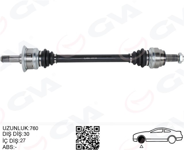KOMPLE AKS ARKA SOL BMW N20 F10 F12 F13 F06 760MM DIS 30 DIFERANSIYEL DIS 27