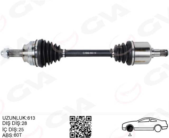KOMPLE AKS ON SAG/SOL FREELANDER I L314 1.8 16V 98 06 613MM