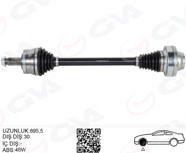 KOMPLE AKS ARKA SAG/SOL RANGE ROVER 3 VOGUE L322 02 12 692MM