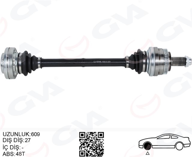KOMPLE AKS ARKA SAG/SOL BMW E36 E46 ABS LI 609MM
