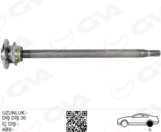 AKS MILI ARKA SAG KALIN UZUN 892MM MERCEDES SPRINTER B906 . VW CRAFTER 30 - 35 - 50 Z:29 - 30 PORYALI