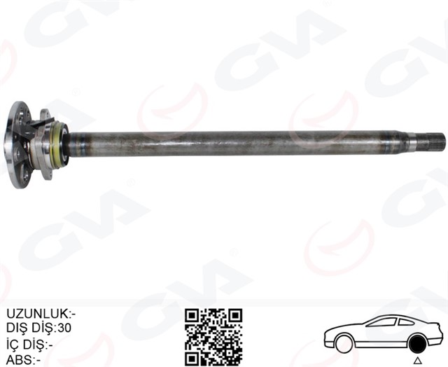 AKS MILI ARKA SOL KALIN KISA 840MM MERCEDES SPRINTER B906 . VW CRAFTER 30 - 35 - 50 Z:29 - 30 PORYALI