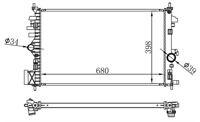 RADYATOR BRAZING INSIGNIA - SAAB 9 - 5 1.6 - 1.8 08 AC MEK 680X398X16