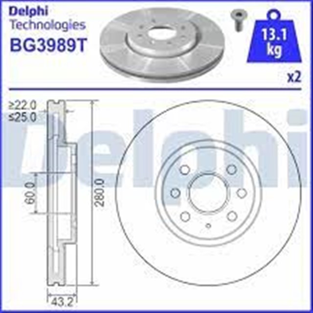 ON FREN AYNASI ASTRA H 1.4 - 1.6 04 MERIVA 1.6 03 COMBO 1.3 CDTI 4.05 280X25X4DLXHAVALI 569067 - 95526653 - 95526654 - 93197712
