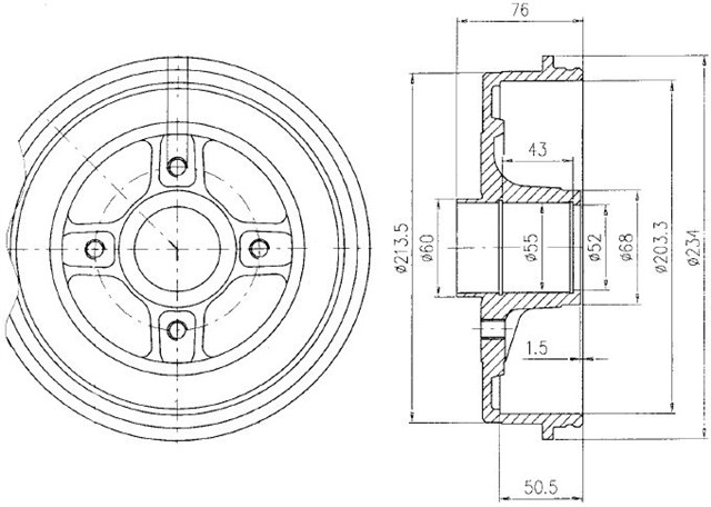FREN KAMPANASI ARKA RENAULT KANGOO 97 - 203.3 / 50.5 MM