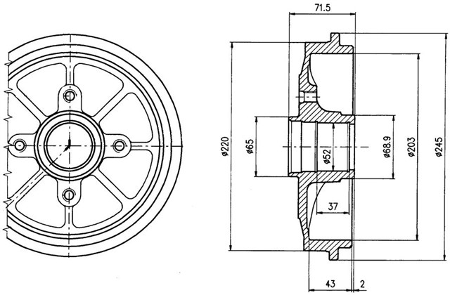 ARKA FREN KAMPANASI C2 - C3 - C3 II - C3 PLURIEL - P206 - P206 T3E - P1007 1.1 - 1.2 - 1.4HDI - 1.6HDI 03 ABS SIZ P301 - P208 - C3 III - DS3 - C4 CACTUS - C - ELYSEE DV6DTED EURO5 MOTOR 203 42 ABS LI / ABS SIZ