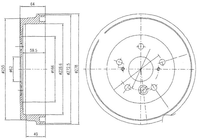 FREN KAMPANASI ARKA TOYOTA RAV4 09/02 04/06