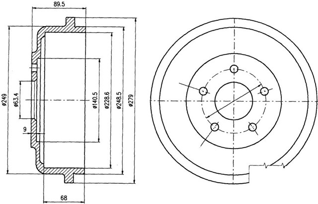 ARKA FREN KAMPANA CONNECT 02 14 KISA SASE 228.8 / 89.5 MM