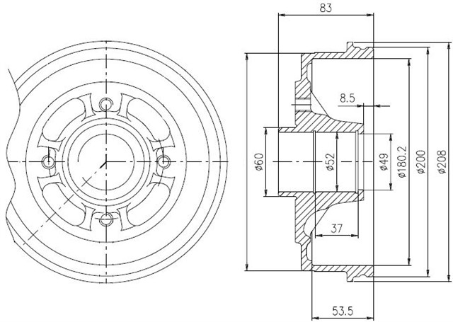 FREN KAMPANASI VE RULMAN ARKA RENAULT 5. 9. 11. 19. CLIO. CLIO VAN. TWINGO 81