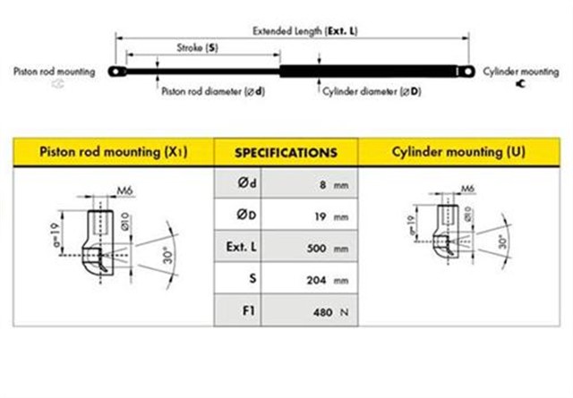 MOTOR KAPUT AMORTISORU TOLEDO 98 D0092 - 1