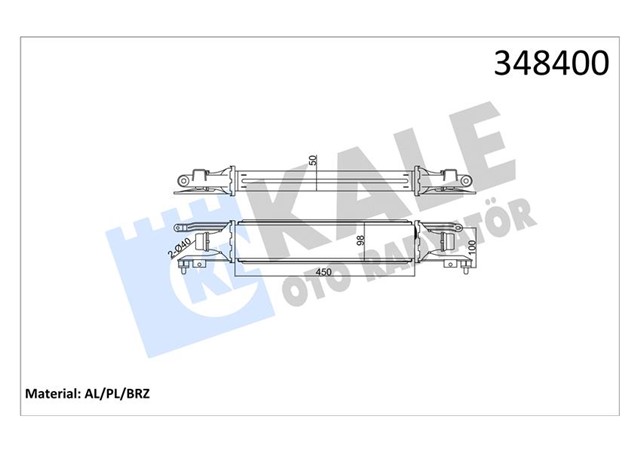TURBO RADYATORU INTERCOOLER CORSA D AL/PL/BRZ 450X97X52