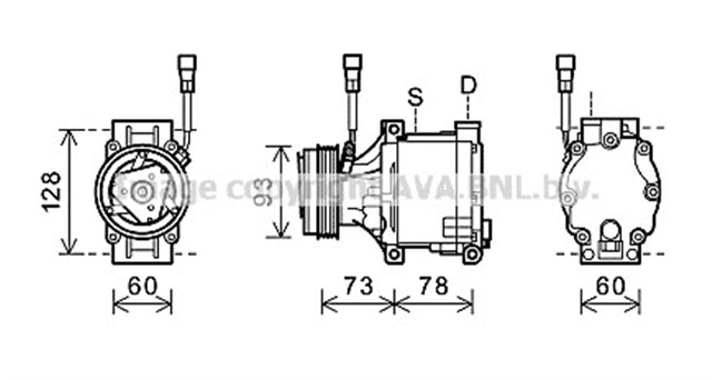 COMPRESSOR. AIR CONDITIONER SUBARU LEGACY IV 03 - 09