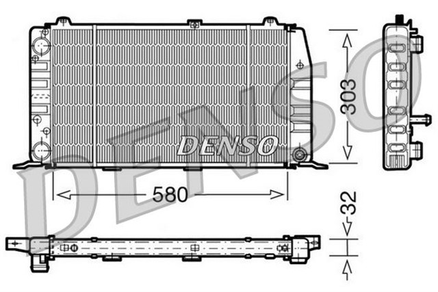 RADIATOR. ENGINE COOLING AUDI 100 44. C3 82 - 91