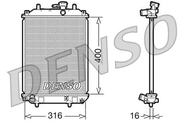 RADIATOR. ENGINE COOLING DAIHATSU CUORE VI 03 - 