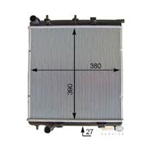 RADYATOR C2 - C3 - 207 - 1007 1.4 - 1.4 16V - 1.6 16V - 1.4HDI KLIMASIZ MEK 398X380X23