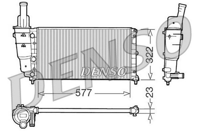 RADIATOR. ENGINE COOLING FIAT PALIO 96 - 