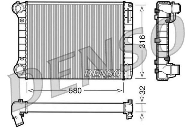 RADIATOR. ENGINE COOLING FIAT PUNTO 99 - 12