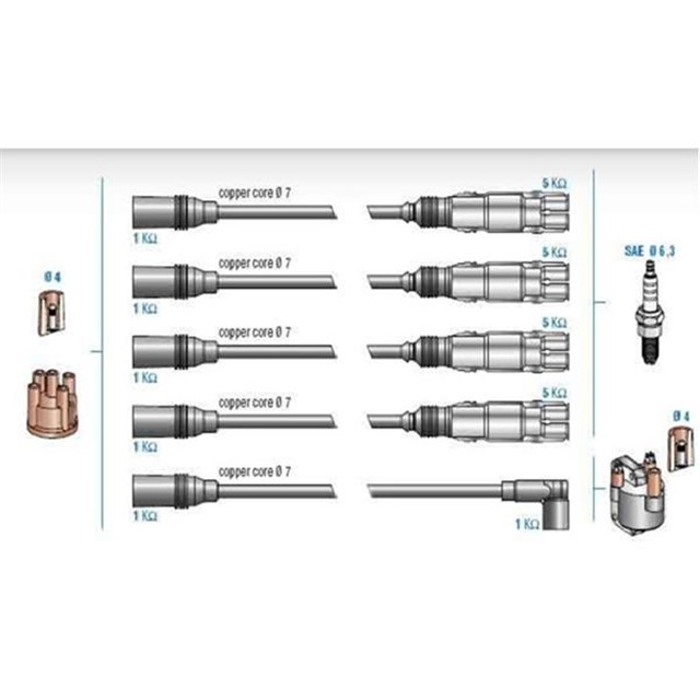 BUJI KABLOSU TAKIM GOLF5 - JETTA - A3 - LEON - PASSAT - A4 AKL - ADP - ALZ - BSE - BFQ - BGU - AHL 1.6 97 - 10