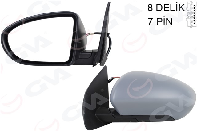 DIS DIKIZ AYNASI SOL QASHQAI 09 ELEKTRIKLI ISITMALI KATLANIR ASTARLI KONVEKS 7 FIS VM - 4011EBHL