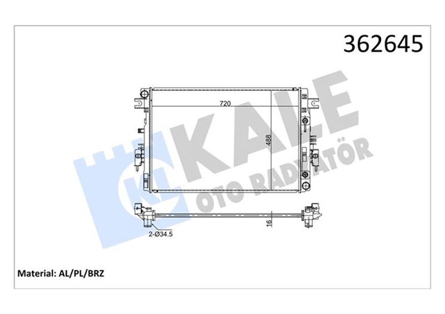 SU RADYATORU NISSAN NAVARA 2.3DCI 2015 QASHQAI II - RENAULT KADJAR BRAZING 720X488X16