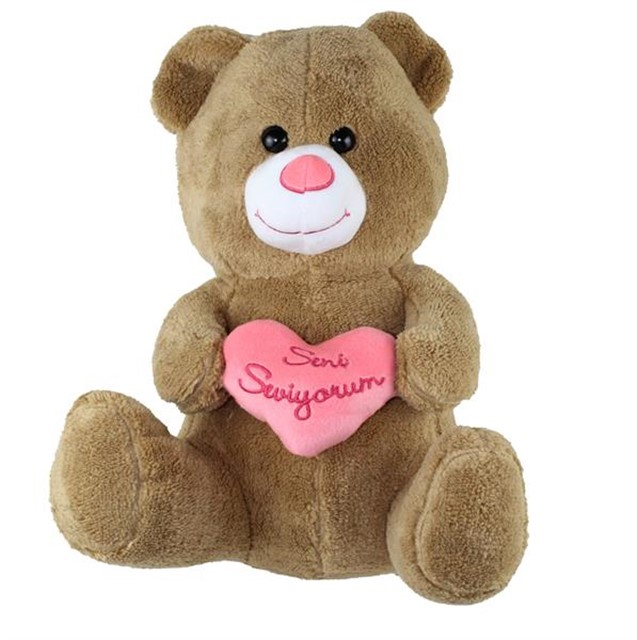 45 CM KALPLI AYI OYUNCAK AYI ACIK KAHVERENGI RENK PELUS