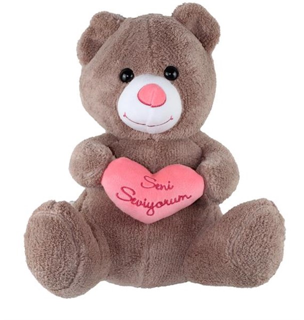 45 CM KALPLI AYI OYUNCAK AYI KOYU KAHVERENGI RENK PELUS