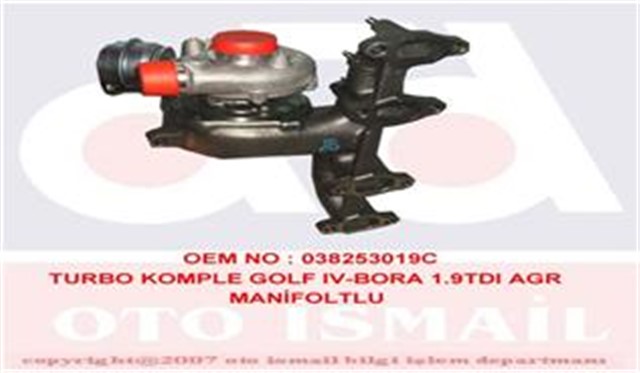 TURBO BORA - GOLF IV - POLO - A3 - IBIZA - FABIA - OCTAVIA 1.9 TDI 100/101BG ATD AGR MANIFOLTLU 713672 - 5007S