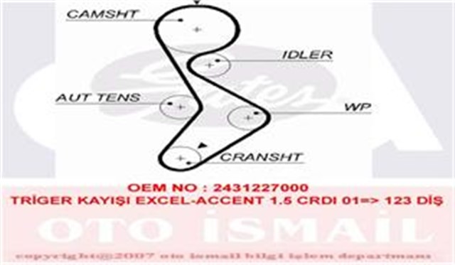 TRIGER KAYISI 123X280 HYUNDAI ACCENT GETZ 1.5CRDI 12V 02 KIA CERATO SPORTAGE 2.0CRD CT1099