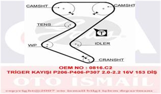 X TRIGER KAYISI 153X254 PEUGEOT 206 307 406 407 607 C4 C5 C8XSARA1.8 2.0 2.2 EXPERT FIAT CT1138