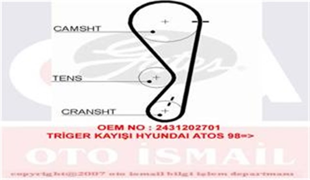 TRIGER KAYISI 101X200 HYUNDAI I10 1.1 08 - 13 ATOS 1.0I 98 - 03 CT1013X C