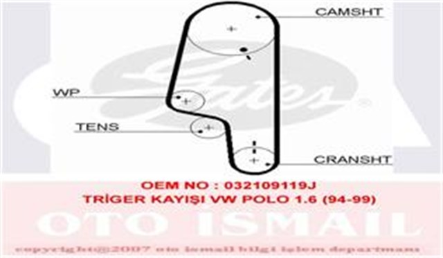 TRIGER KAYISI 137X190 137 DIS VW POLO - POLO CLASSIC - CADDY II - GOLF III - IBIZA III 1.6 94 - 99 CT847