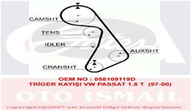 TRIGER KAYISI 152X250 AUDI A4 - A6 1.8 20V 94 - 01 VW PASSAT 1.8 20V 96 - 00 CT849