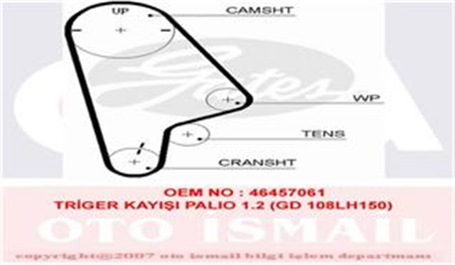 TRIGER KAYISI 108X150 FIAT PALIO 1.2 8V 97 - 01 PUNTO 1.2 8V 93 - 98 SIENA 1.2 8V 97 - 03 CT927